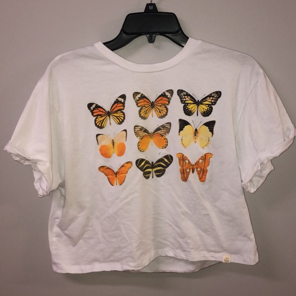 Vintage butterfly crop top